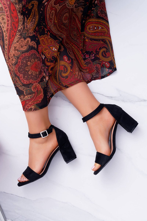 Černé Dámské Sandály Na Patě Semiš NewGenua