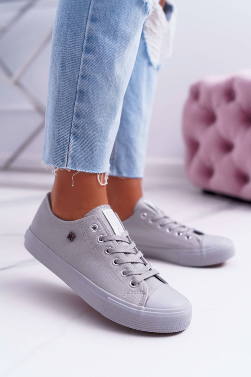 Dámske tenisky s veľkou hviezdou svetlo šedá EE274394