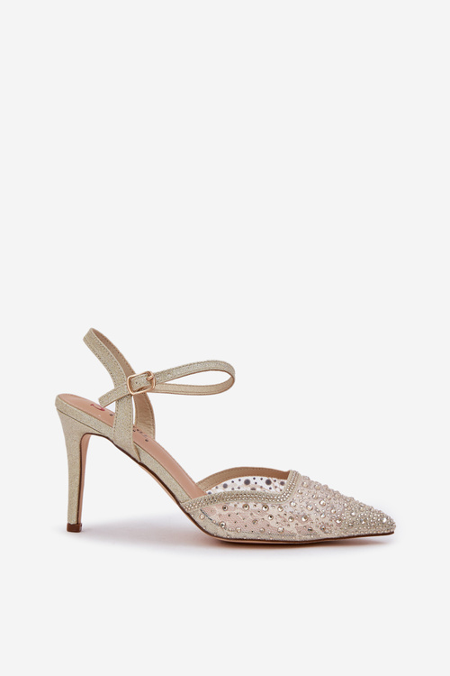 Zdobené Lodičky S Otevřenou Patou Zlaté Nanadra