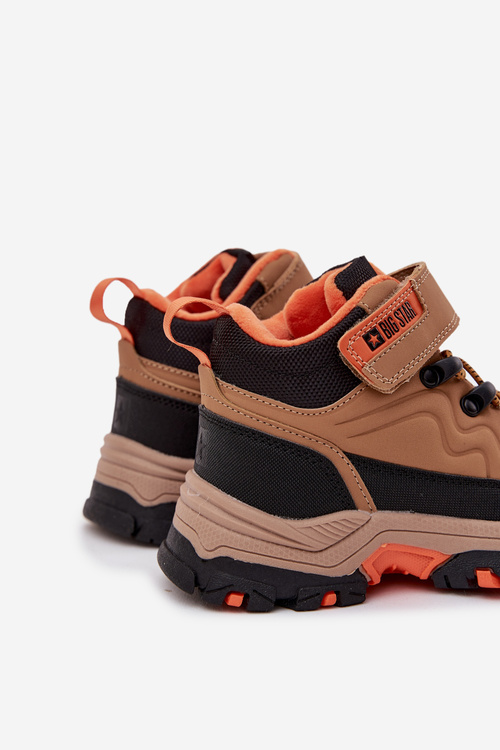 Detské zimné topánky na suchý zips Big Star SS374012 Hnedé