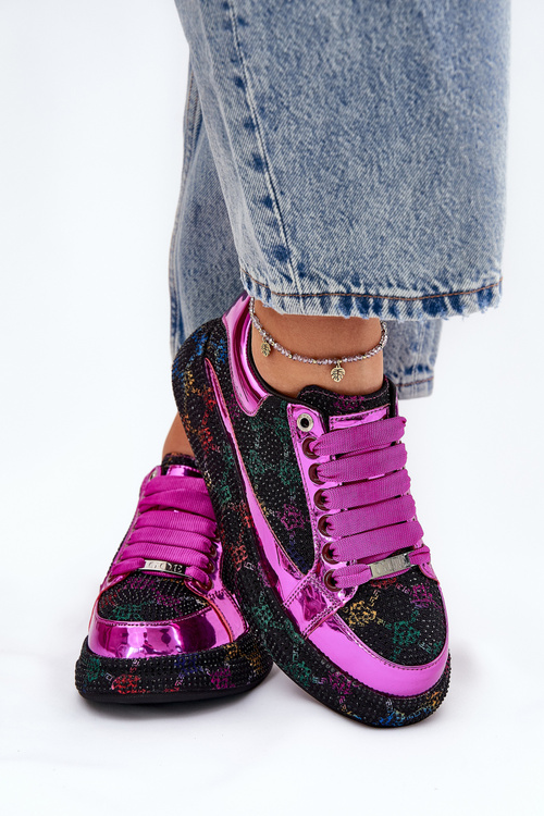 Dámske Zdobené Tenisky Na Platforme Čierne GOE NN2N4006