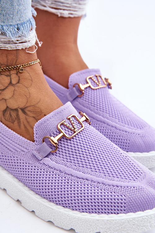 Sklz-on dámske sklz-on tenisky s fialovou dekoráciou Aleny