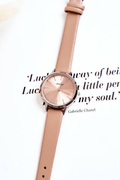 Dámské analogové hodinky bez obsahu niklu Ernest béžove