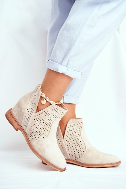 Dámské Kotníkové Boty Semišové Cappuccino Shades