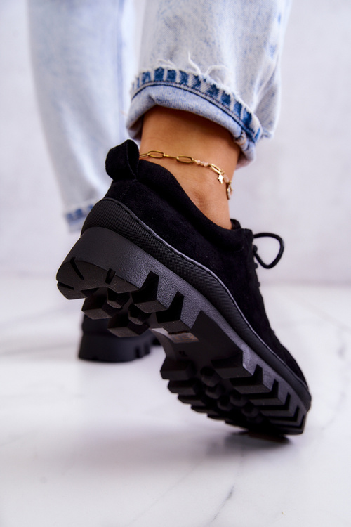 Dámské semišové boty vázané černá Mayson