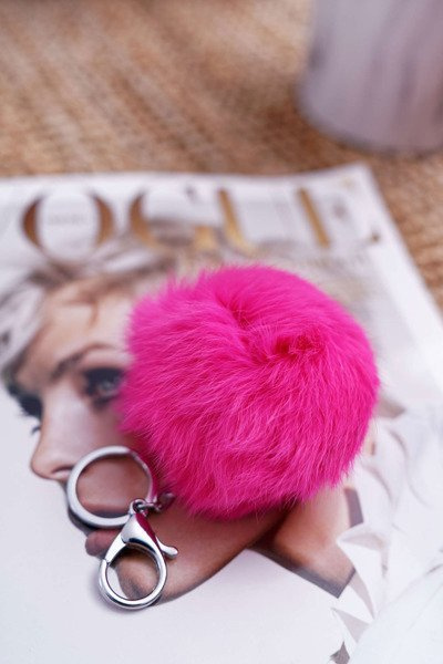 Přívěsek na klíče sytě růžový koule