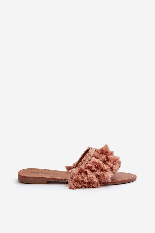 Ploché Dámske Papuče S Šnúrkami Špinavá Ružová Rialle