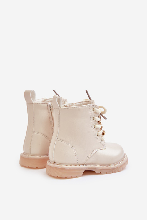 Zateplené Detské Čižmy S Medvedíkom Na Zipe Béžové Enchanta