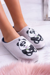 Dreex Plyšové Papuče šedé Panda
