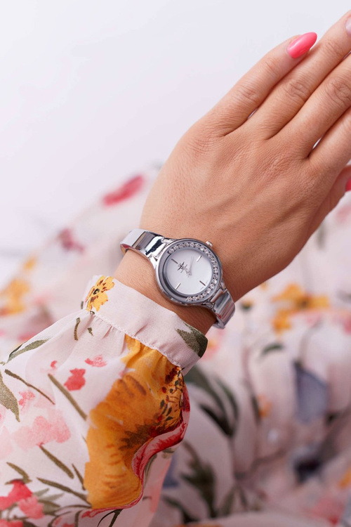 Dámske hodinky Michael John Srebrno White Mirava