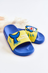 Lehké dětské pantofle žluto-modré Sharky