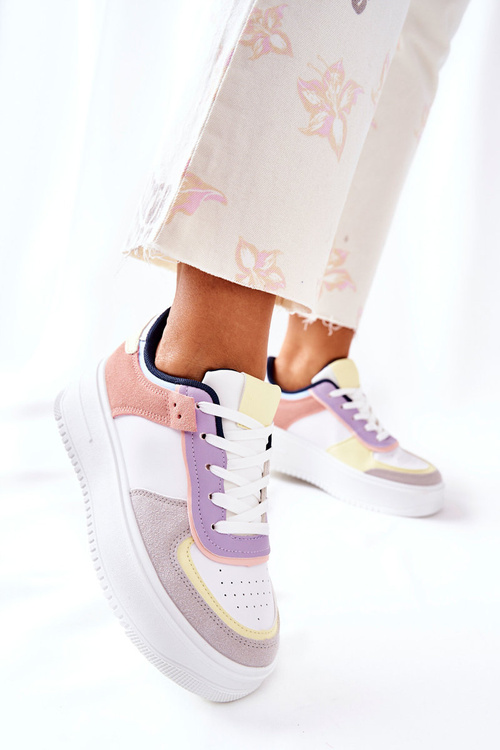 Sportovní Obuv Sneakers Na Platformě Bílé-Žluté Freedom