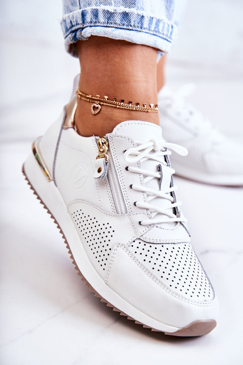 Dámske kožené športové topánky Biele horess