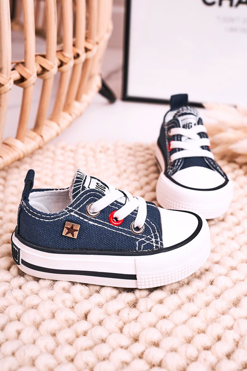 Klasická detská nízka veľká hviezda HH374091 Navy Blue tenisky
