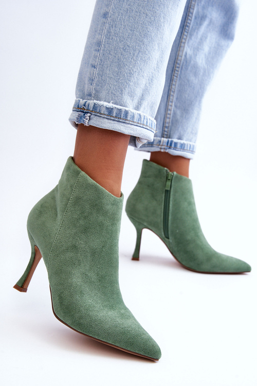 Ženské semišové topánky na päte Green Meris