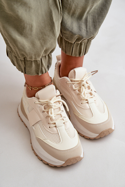 Dámske Tenisky Na Platforme Béžové Nevelaine