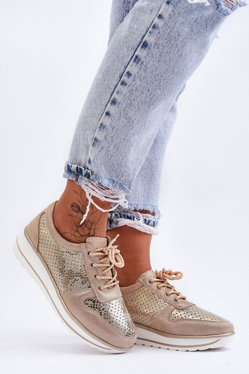 Kožené športové topánky s perforáciou S. Barski AL22246 Zlotys