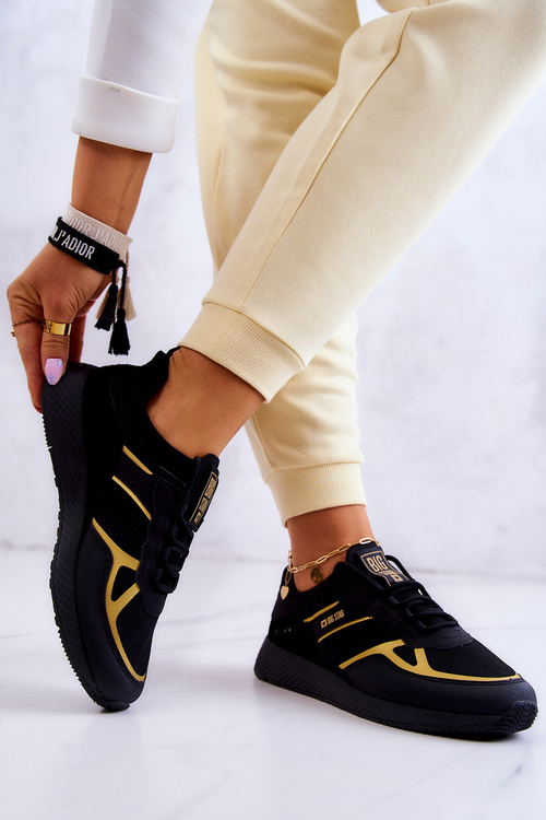 Dámske tenisky Veľká hviezda JJ274A195 Čierna a zlatá