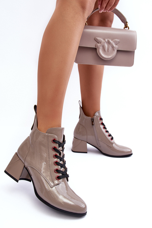 Nízké Lakové Botky Šněrovací SBarski MR870-66 Tmavě Hnědé