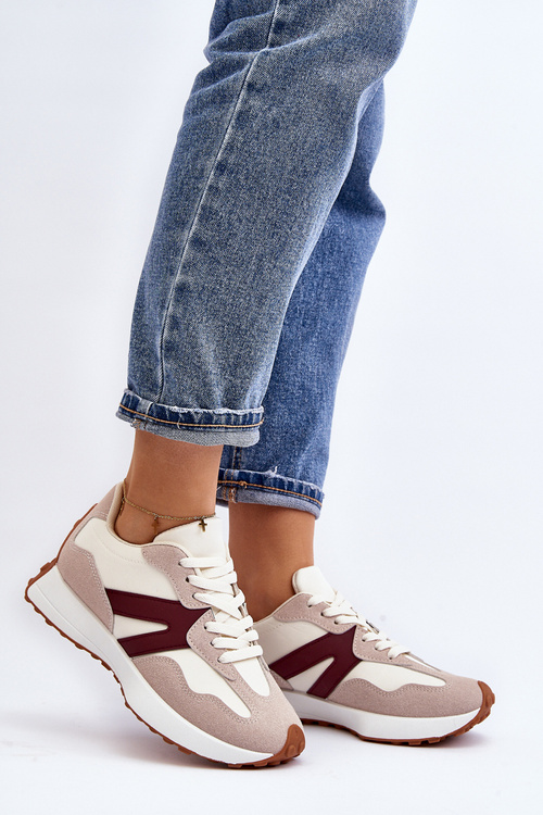 Dámské sportovní boty béžovo-bordó Chloette