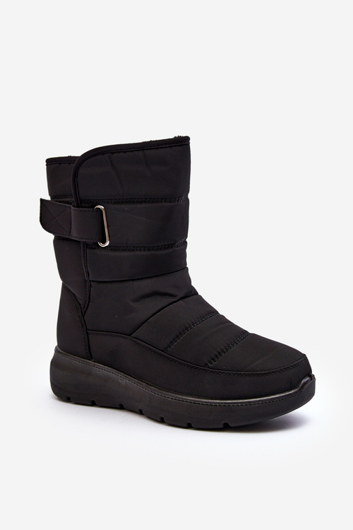 Dámske zimné topánky na suchý zips s podšívkou Čierne Jawora