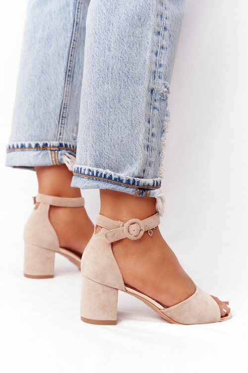 Semišové sandále s béžou Vinceza 23-20100