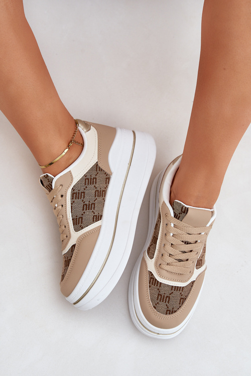 Dámske Tenisky S Vzorom Béžové Fenarra