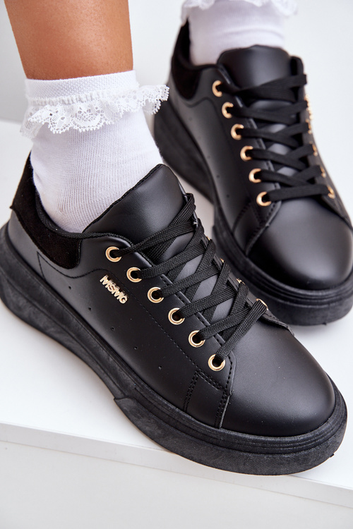 Dámske Tenisky Na Platforme Eko Koža Čierne Lelandine