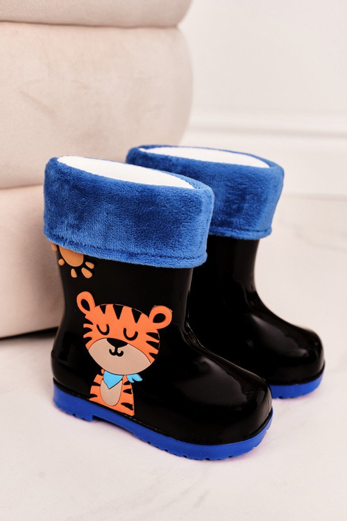 Detské izolované galoshes s Tiger Black