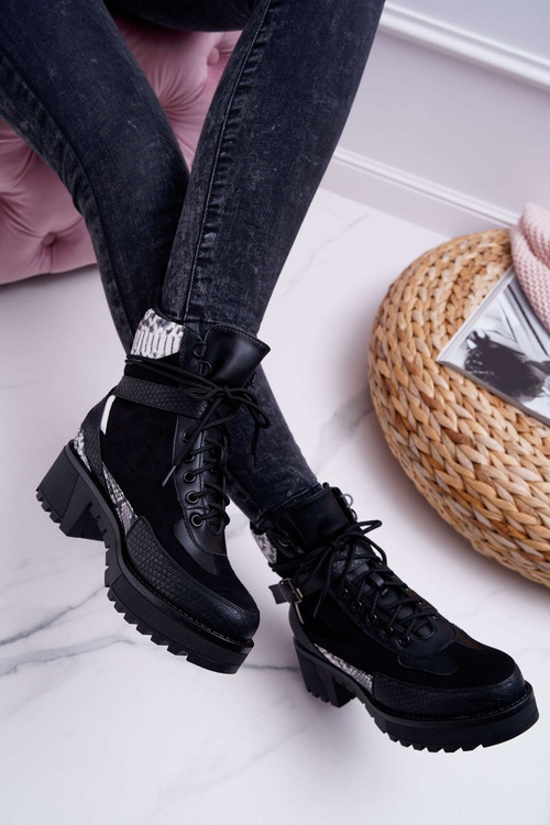 Dámske vysoké topánky had čierna nemtere