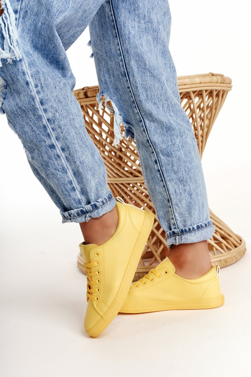 Dámske kožené tenisky veľká hviezda HH274142 žltá