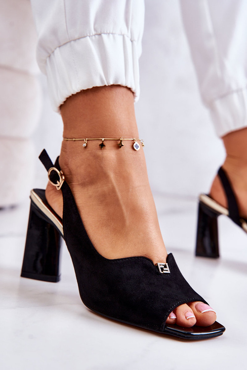 Semišové Sandály Na Baru černé Fiorine