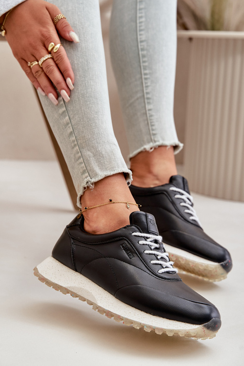 Dámske Sneakers Športová Obuv Z Eko Kože Big Star OO274024 Hi-Poly System Čierne