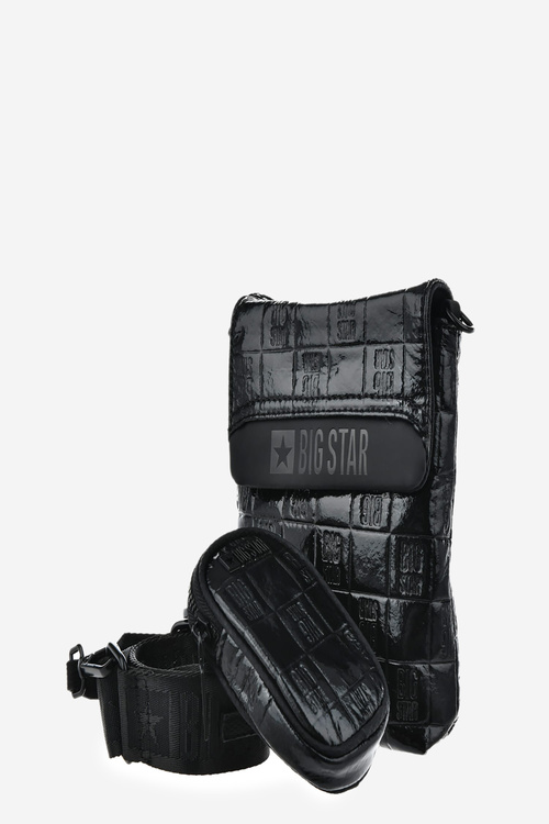 Eko Kožená Lakovaná Kabelka Taštička Big Star OO574144 Čierna