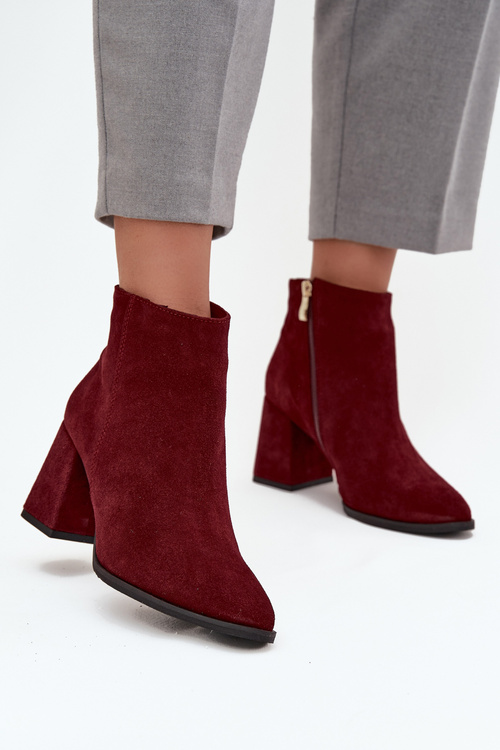 Dámské boty na podpatku se zlatým detailem Čokoládové Zazoo 3128