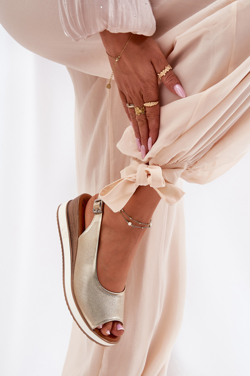 Kožené Sandály Na Klíně Artiker 56C2312 Zlaté