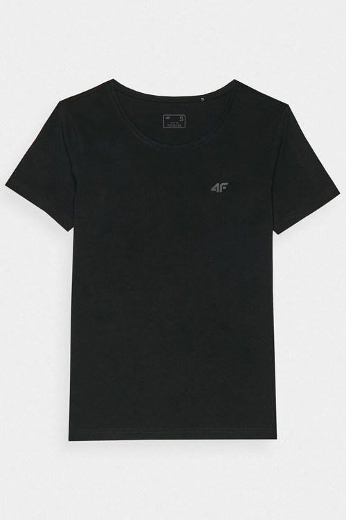 Dámské Hladké Tričko S Logem Černé 4F 4FWMM00TTSHF1845-20S