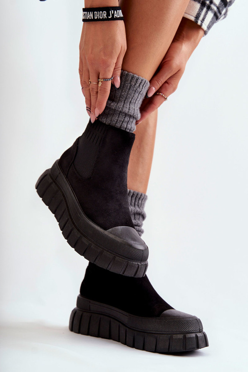 Módne sklz -up topánky na platforme Black Jenna