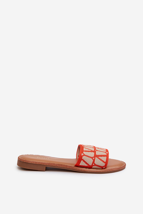 Dámske sandále s plochou podrážkou oranžové Traivea