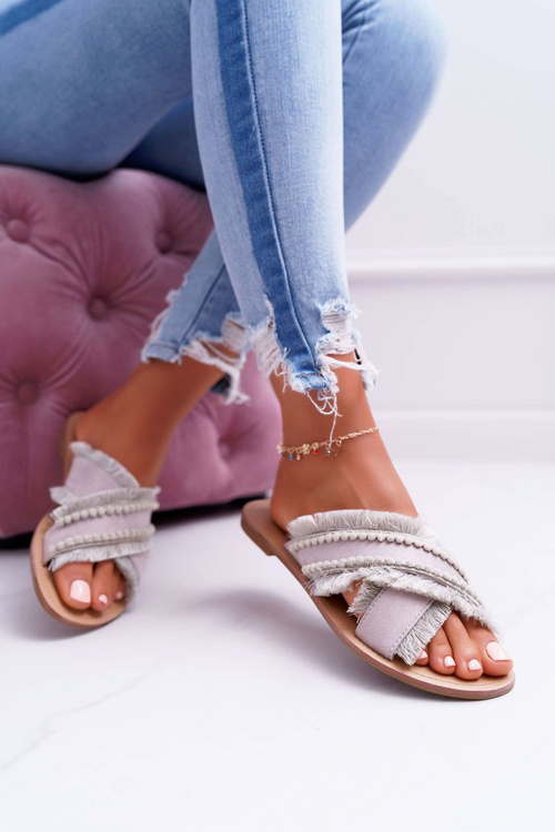 Dámské Nazouváky Materiál Vices 7269 Béžové Jamen