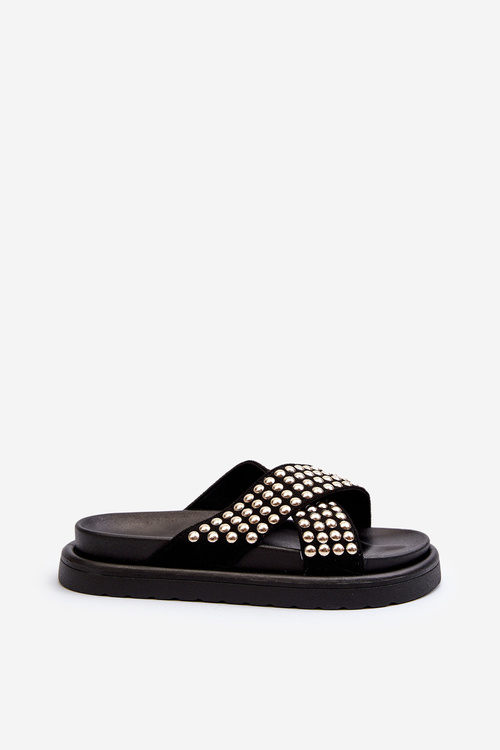 Dámské zdobené žabky na platformě černé Niraela