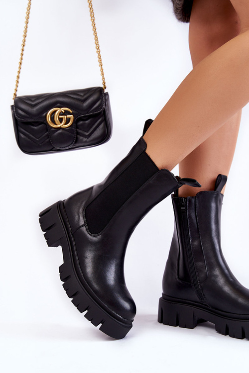 Dámské Pracovní Boty Na Platformě černé Aliana