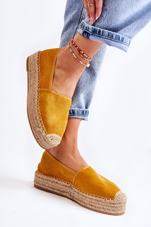 Ženské espadrilly na platforme žltá marise