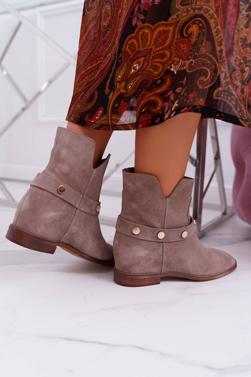 Dámské Kotníkové Boty Ploché Laura Messi 1890 Kožené Béžové Darmah