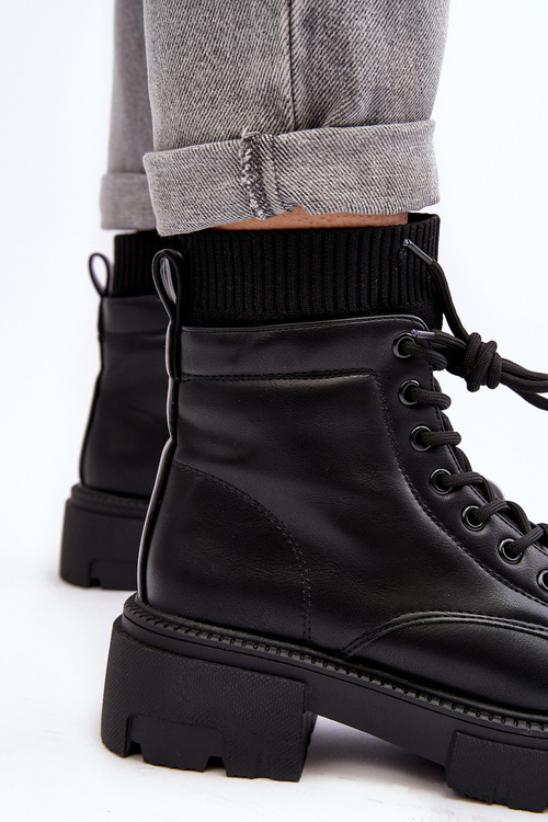 Dámské zimní botky s ponožkou černé Rivella