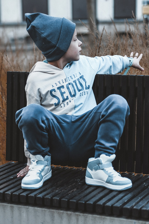 Dětské džínové sportovní boty bílo-modré Milara