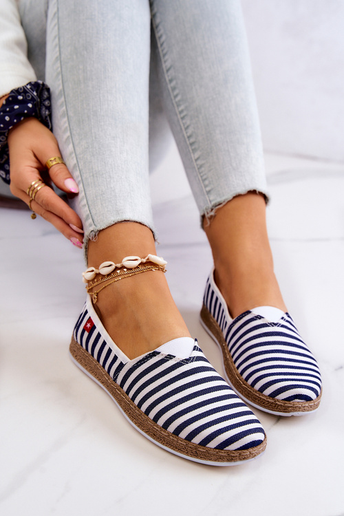 Espadrilles Dámska veľká hviezda Slip-On FF276027 Navy Basters