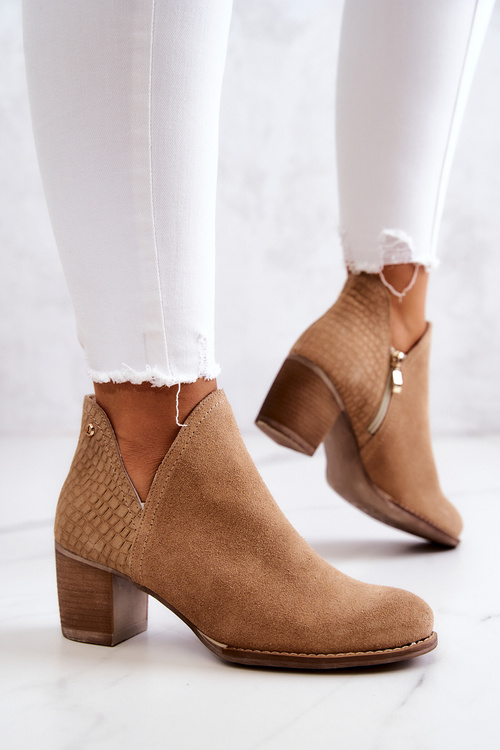 Dámske kožené topánky na ťavom lars