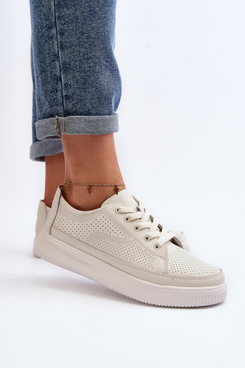 Dámské kožené sportovní tenisky Bílé Failla