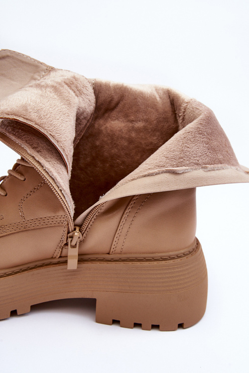 Ploché kožené topánky s béžovou svorkou Samivlo